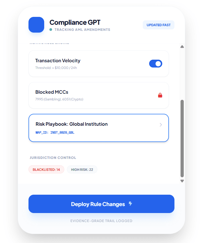 Compliance GPT and rule engine